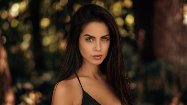 Wallpaper Standing, Blur, Black, Girls, Girl, Bokeh, Background, Dress, Beautiful, Model, Wearing