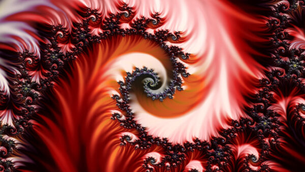 Wallpaper Abstract, Swirl, Shapes, Red