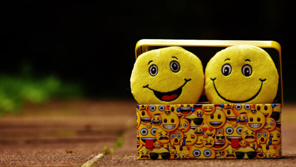 Wallpaper Smiley, Yellow, Box, Two, Inside, Emoji