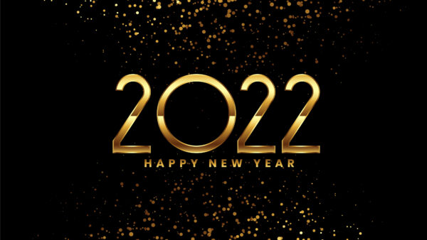 Wallpaper Background, Happy, Black, Year, 2022, Glitter, New, Golden