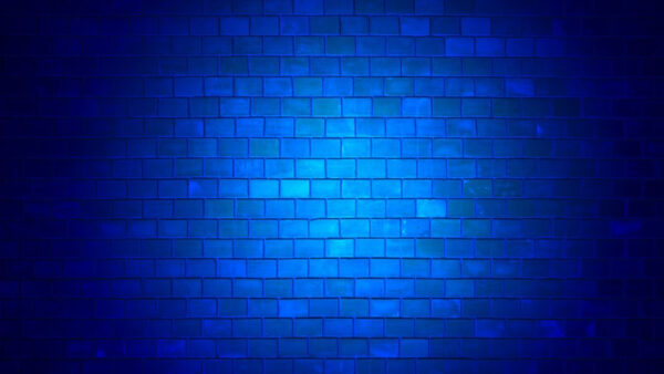 Wallpaper Brick, Dark, Aesthetic, Light, Blue, WALL