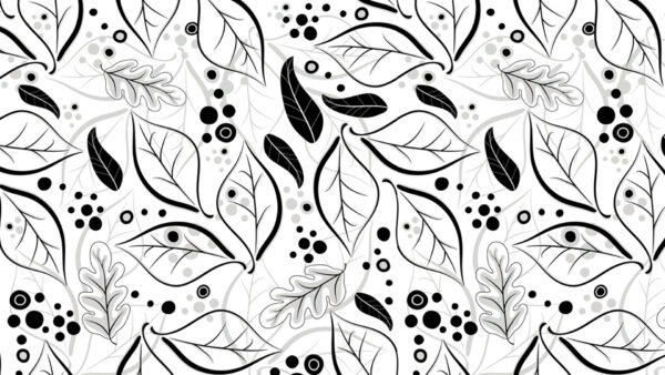 Wallpaper Pattern, Leaf, Black, Desktop, And, White, Abstract
