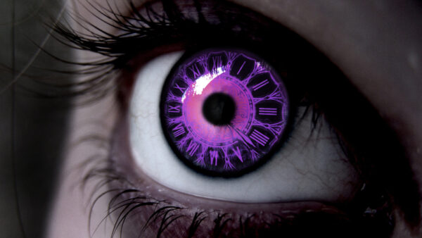 Wallpaper Eyeball, Clock, Purple, Desktop, Color