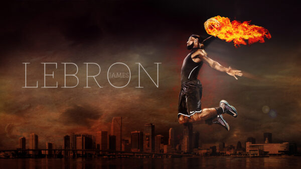 Wallpaper Building, Sports, Jumping, James, Desktop, Fire, Having, High, Lebron, Hands, Background