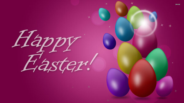 Wallpaper Easter, Eggs, Happy, Purple, Background