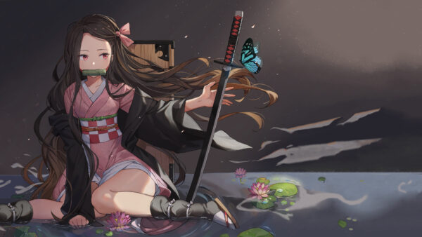 Wallpaper Nezuko, Slayer, Kamado, Demon, Kimetsu, Yaiba