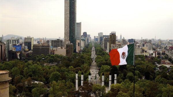 Wallpaper City, Flag, Behind, Desktop, Mexican, View