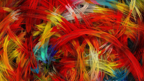 Wallpaper Paint, Abstract, Red, Blue, White, Yellow, Abstraction, Lines