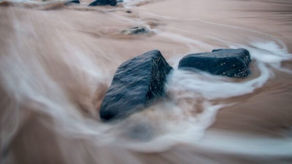 Wallpaper Beach, Waves, Stones, Nature, Sand, Stream