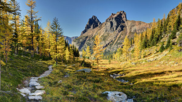 Wallpaper Mountain, Sky, Path, Yoho, National, Under, Blue, Desktop, Nature, Park, Canada