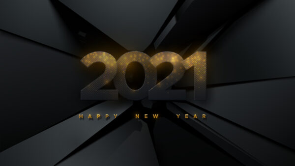 Wallpaper Year, New, Background, With, 2021, Happy, Gray, And, Black