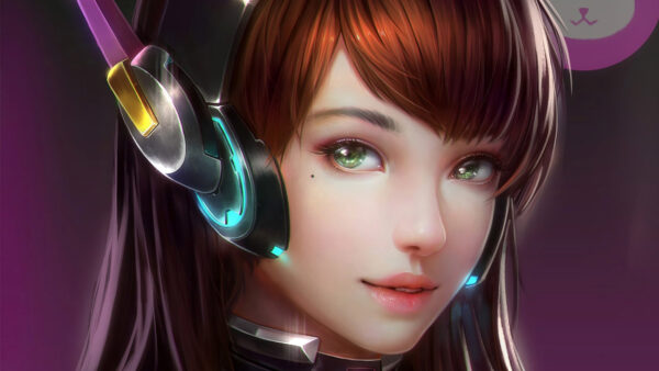 Wallpaper Overwatch, Character, D.Va, Redhead, Female