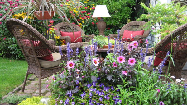 Wallpaper With, Chairs, Desktop, Floral, Mobile, Garden, Lamp, And