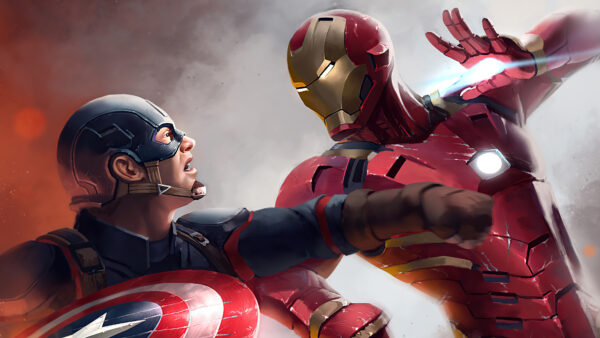 Wallpaper Captain, Iron, Man, America, Marvel, Avengers