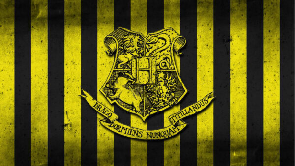Wallpaper Logo, Background, With, Slytherin, Black, Hogwarts, Stripes, Yellow
