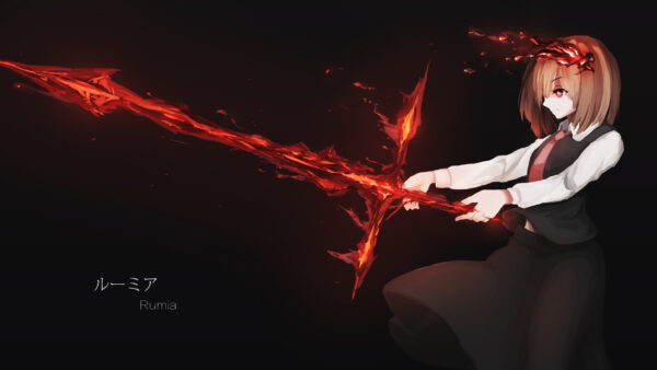 Wallpaper With, Sword, Background, Rumia, Anime, Black, Desktop, Touhou