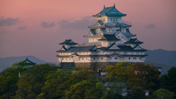 Wallpaper Travel, Sunset, Background, Castle, Japan, Desktop
