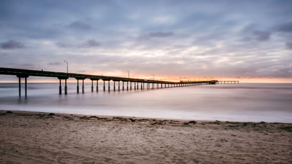 Wallpaper Sea, Blue, Nature, Bridge, Sand, Pier, Under, Coast, Beach, Mobile, Desktop, Sky