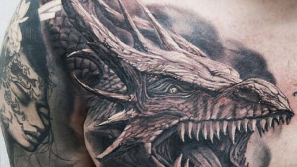 Wallpaper Design, Tattoos, Dragon, For, Men, Chest, Tattoo