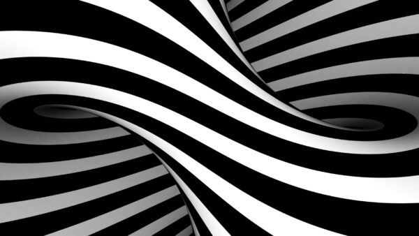 Wallpaper Lines, White, Abstract, Abstraction, Swirl, Black, Wavy
