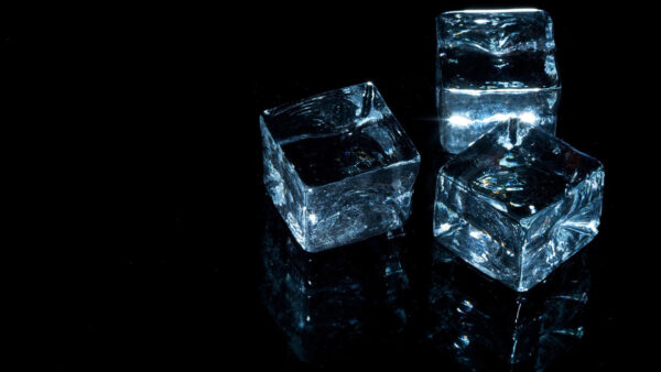 Wallpaper Cube, Ice, Reflection, Cubes, With, Background, Black