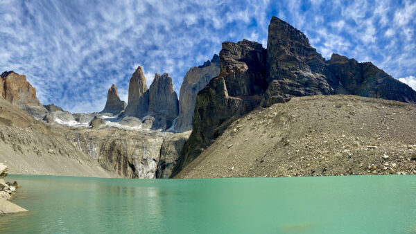 Wallpaper Rocks, Mobile, View, Nature, Clouds, Sky, White, Lake, Desktop, Blue, Mountains, Sand, Under, Landscape