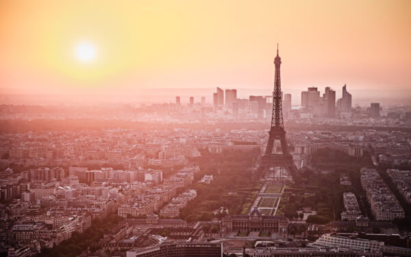 Wallpaper Sunset, Skyline, Paris
