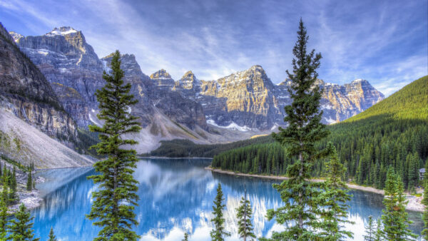 Wallpaper Alberta, Lake, Canada, 4k, Moraine