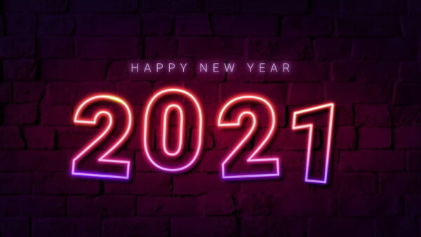 Wallpaper Red, New, 2021, With, Brick, Happy, WALL, Year, Background