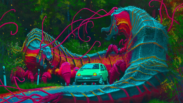 Wallpaper Green, Simon, Stalenhag, Trippy, Car, And