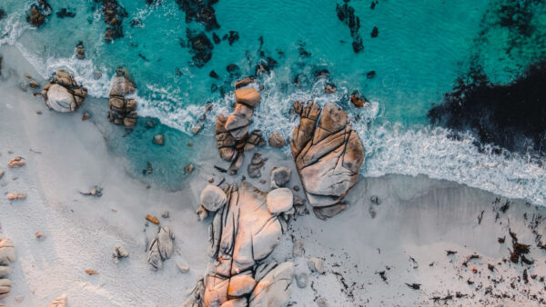 Wallpaper Aerial, Rocks, Nature, Water, Beach, Sea, View