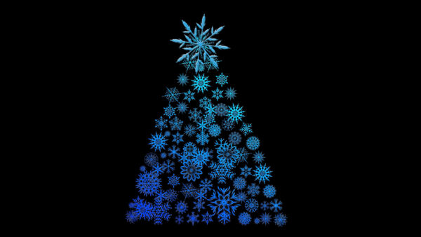 Wallpaper Black, Tree, Snowflake, Desktop, Background, Blue, Mobile, Christmas