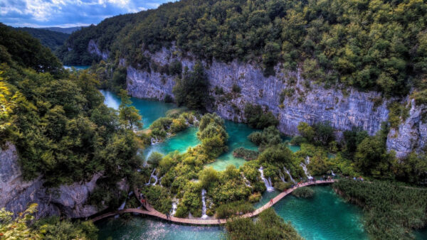 Wallpaper View, Bridge, Desktop, River, Nature, Between, Aerial, Mountains