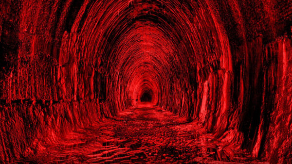Wallpaper Red, Aesthetic, Desktop, Tunnel