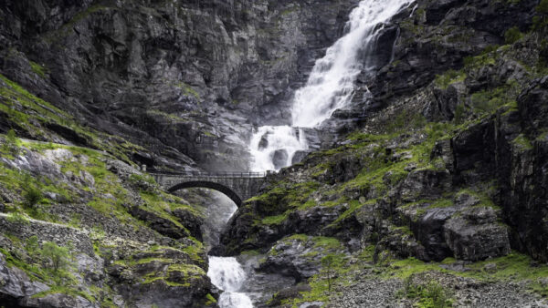 Wallpaper Black, Rocks, Desktop, Nature, Waterfall, Stones