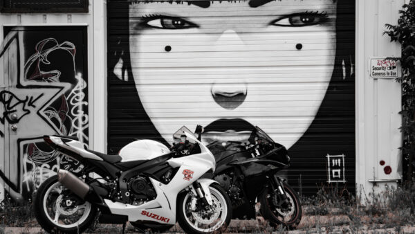 Wallpaper Yamaha, Motorcycle, White, Suzuki, Black