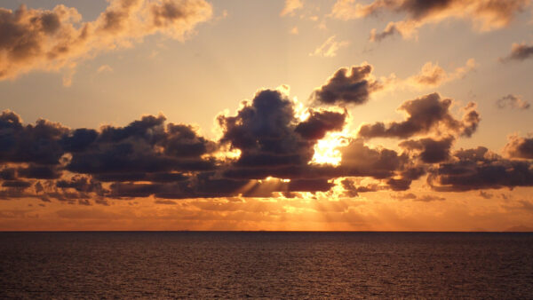 Wallpaper Sky, Clouds, During, Nature, Black, Sunset, Ocean, Mobile, Desktop, Blue, Above