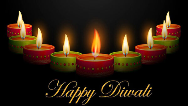 Wallpaper Background, Lamps, With, Fire, Happy, Black, Diwali, Red, Green