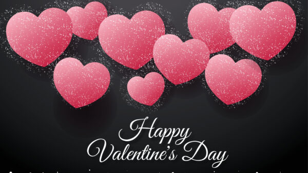 Wallpaper Heart, Shapes, Background, Valentine’s, Black, Pink, Happy, Day