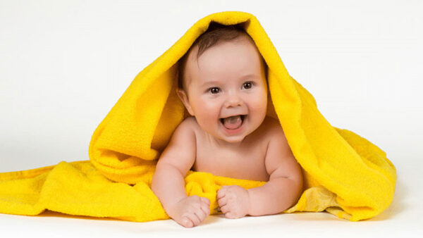 Wallpaper Background, Lying, Toddler, White, With, Yellow, Cute, Smiling, Covering, Cloth, Floor, Down
