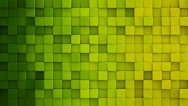 Wallpaper Rendel, Cube, Desktop, Abstract, Mobile, Green