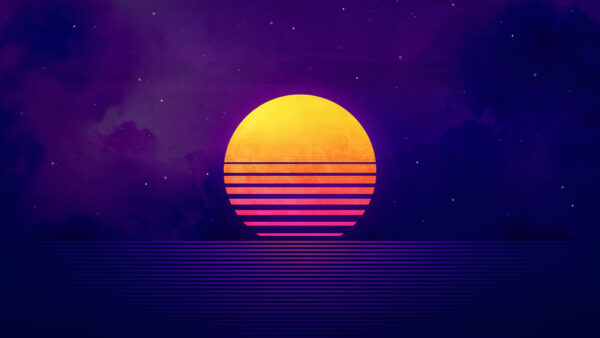 Wallpaper Vaporwave, Desktop, Sunset, RetroWave
