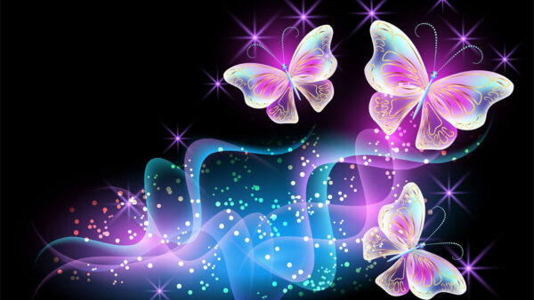 Wallpaper Butterfly, Butterflies, Pink, Background, Glittering
