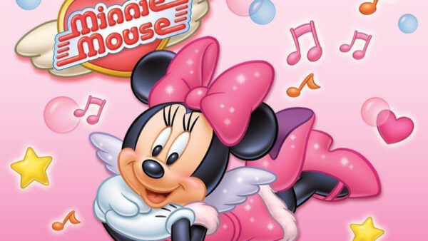 Wallpaper Background, Colorful, Desktop, Lying, Bubles, And, Minnie, Words, With, Music, Cute, Mouse