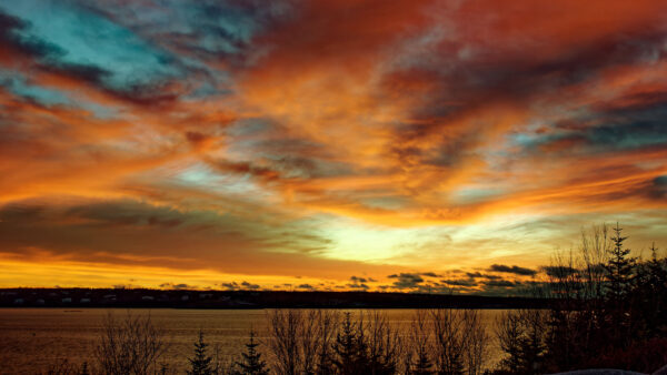 Wallpaper Dusky, Mobile, During, Nature, Sunset, Lake, Under, Sky, Desktop