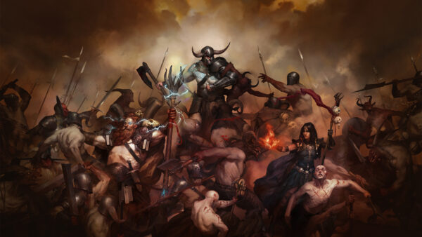 Wallpaper Battle, Warrior, Desktop, Barbarian, Sorceress, Wizard, Diablo