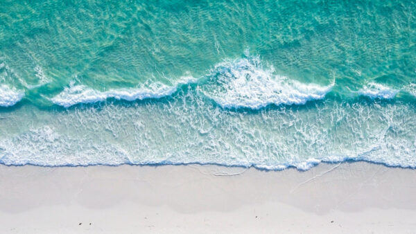 Wallpaper Aerial, Beach, Coast, Waves, Ocean, White, View, Sand, Foam