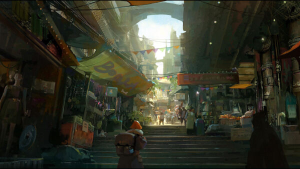 Wallpaper City, Anime, Street