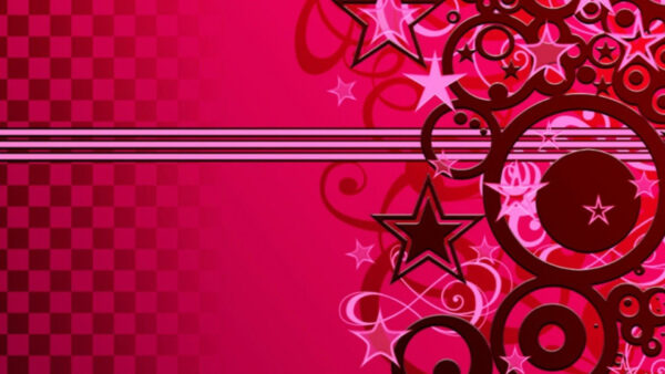 Wallpaper Pink, Circles, Abstract, Stars