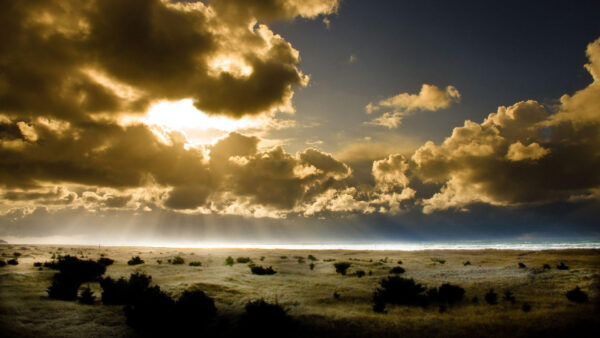 Wallpaper Blue, Desktop, Sky, With, Cloudy, Sunset, And